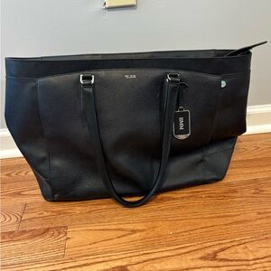 Tumi Sinclair Valerie Black Leather Business Tote Bag-79397D